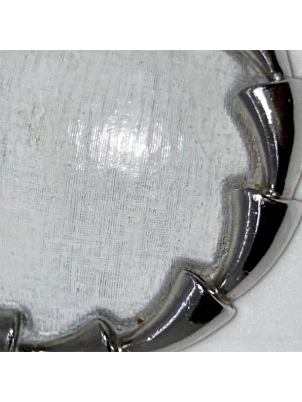 Vintage Puccini Silver-Tone Round Brooch With Textured White Center Statement